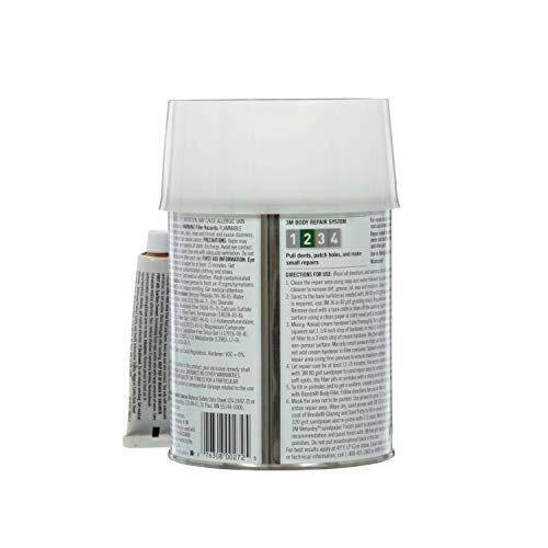 3M Bondo Glass Short Strand Reinforced Fiberglass Filler,Stage 2, 2.56 Oz Filler and 1 Oz Cream Hardener - Image 2