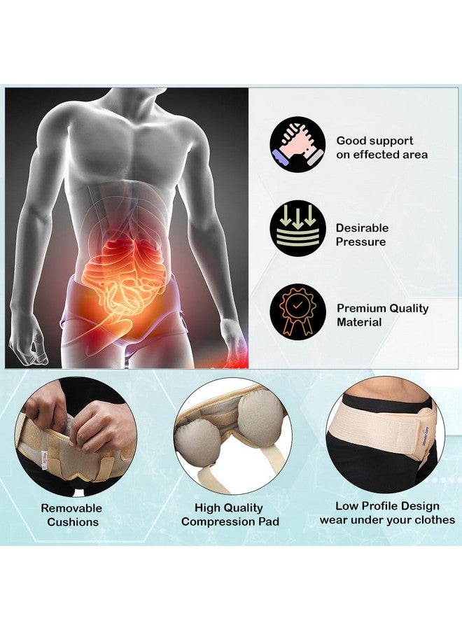 Wonder Care ® Hernia Belt For Men - Groin Hernia Support For Men, 2 Removable Compression Pads & Adjustable Groin Straps, Double Inguinal Hernia Truss Brace (M) - Image 5