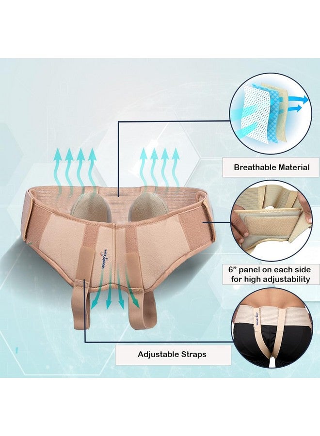 Wonder Care ® Hernia Belt For Men - Groin Hernia Support For Men, 2 Removable Compression Pads & Adjustable Groin Straps, Double Inguinal Hernia Truss Brace (M) - Image 3