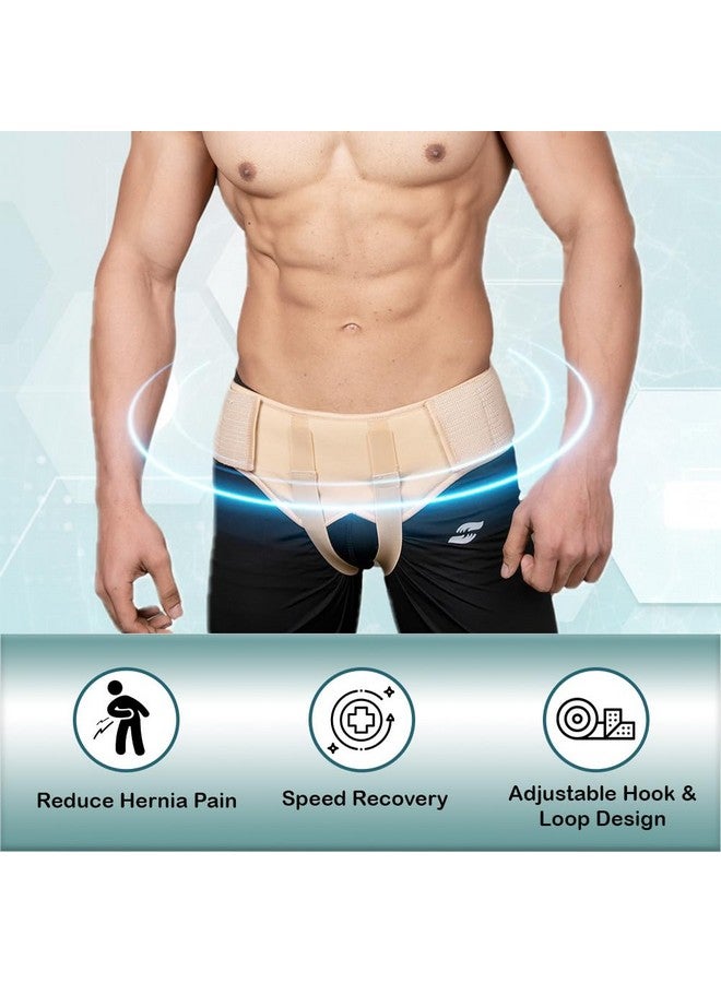Wonder Care ® Hernia Belt For Men - Groin Hernia Support For Men, 2 Removable Compression Pads & Adjustable Groin Straps, Double Inguinal Hernia Truss Brace (M) - Image 4
