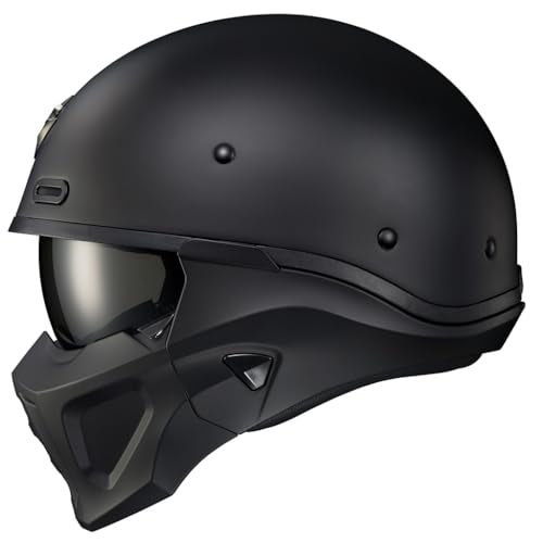 ScorpionEXO Covert X Open Face Half Shell 3/4 Motorcycle Helmet Comm Ready Speaker Pockets DOT Solid (Matte Black - Small) - Image 1