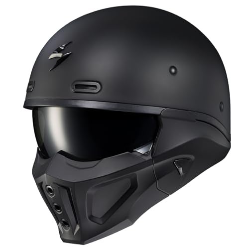 ScorpionEXO Covert X Open Face Half Shell 3/4 Motorcycle Helmet Comm Ready Speaker Pockets DOT Solid (Matte Black - Small) - Image 3
