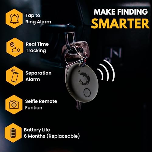 tag8 Dolphin Smart Tracker Pro, Alternative to GPS Tracker for Locating Your Valuables, Works with Android & Apple Device, Bluetooth Item Finder for Wallet, Luggage, Phone & Key Finder, Pack 1, Black - Image 5