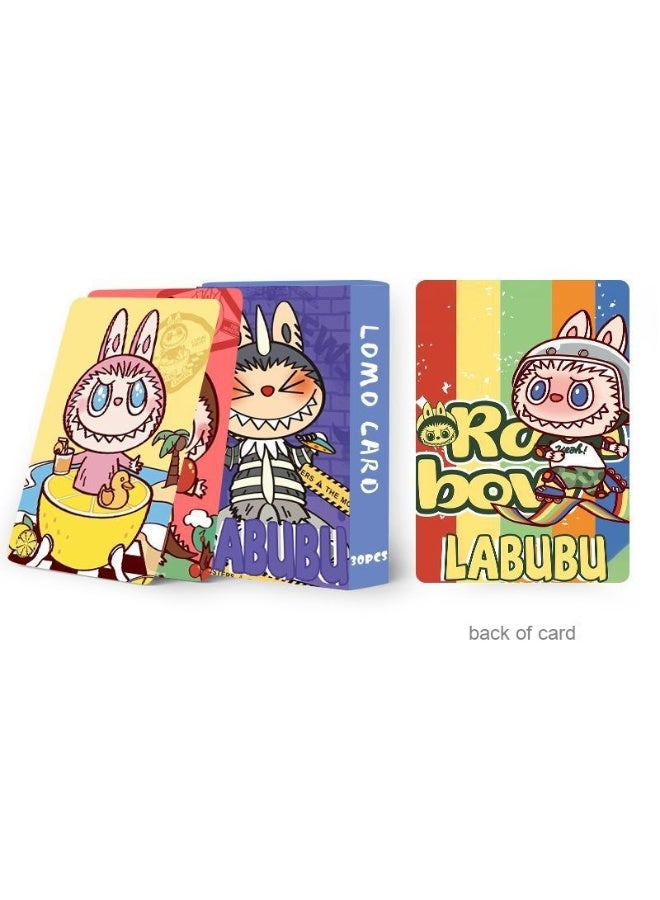 Generic Labubu Double-sided 30 Cartoon Photos Carabou Cloth Box Hd Card Lomo Card Collection Card - Image 4