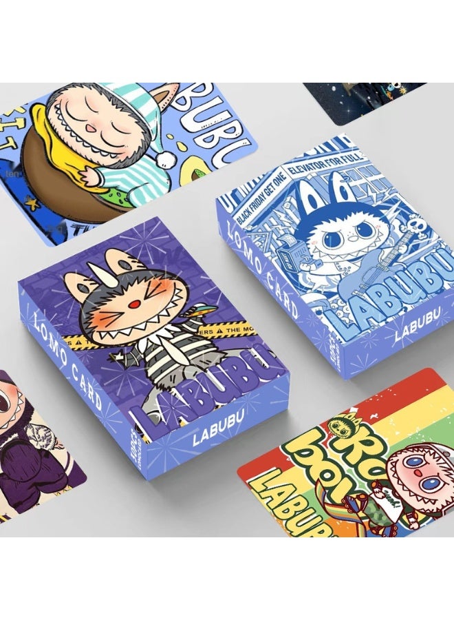 Generic Labubu Double-sided 30 Cartoon Photos Carabou Cloth Box Hd Card Lomo Card Collection Card - Image 1