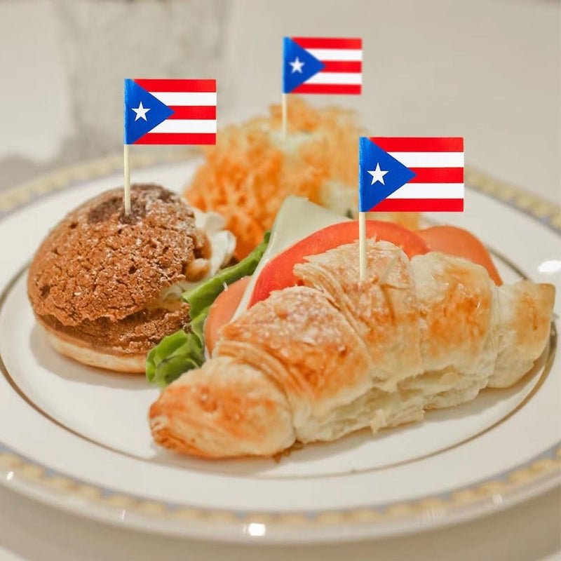 mflagperft Puerto Rico Flag Puerto Rican Flag, Small Mini Puerto Rican Toothpick Flags for Food, Cupcakes, Cocktails, Appetizers, Bar Party Decorations - Image 5