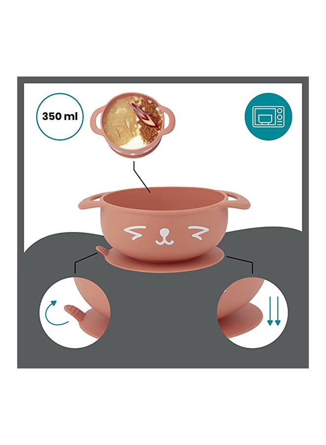 babymoov 2-Piece Silicone Bowl And Spoon Weaning Set In Peach, Soft Silicone, Bowl With Suction Base, Ergonomic Spoon, Easy To Clean - Image 5