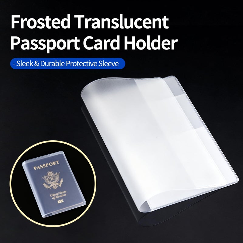 Owfeel 10pcs Frosted Plastic Passport Cover Passport Protector+20pcs Clear Plastic ID Credit Card Holder - Image 2