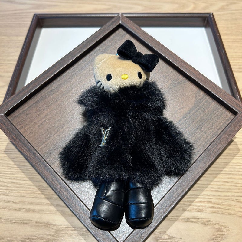 Faux Fur Long-Legged KT Plush Toy Bag Charm Keychain 15cm - Image 3
