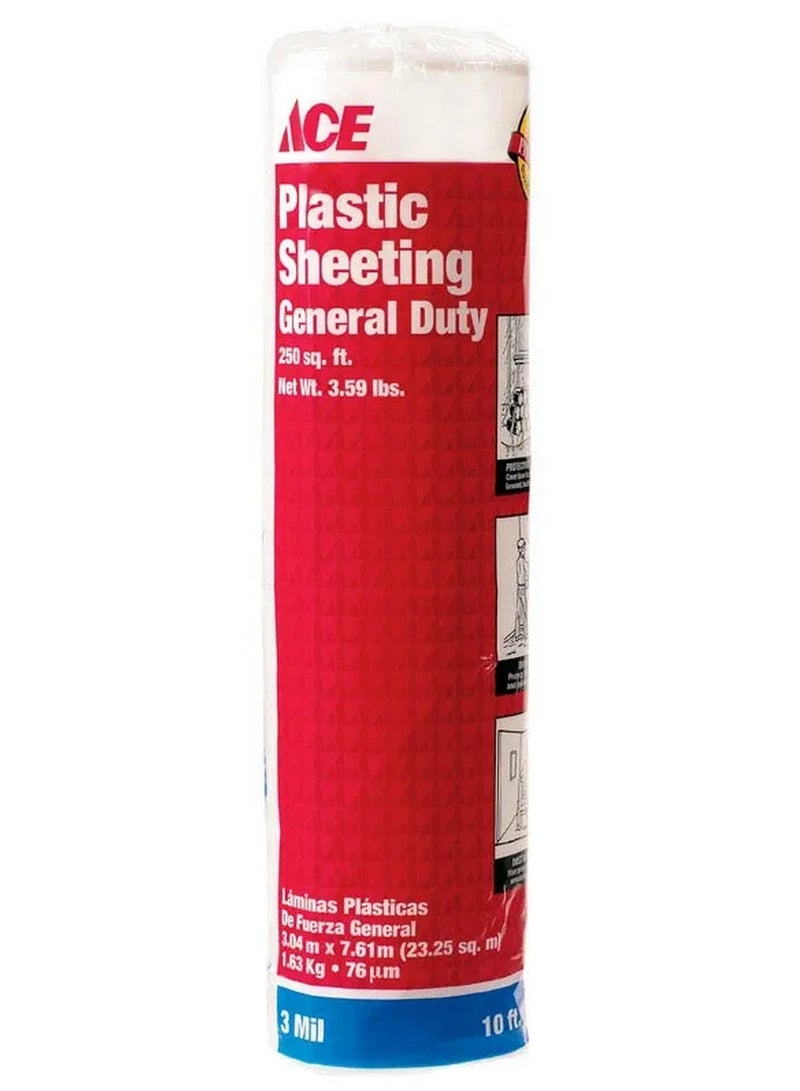 ACE Clear Polyethylene Plastic Sheet 3.05M X 7.62 M 3Mil 1.63Kg - Image 1