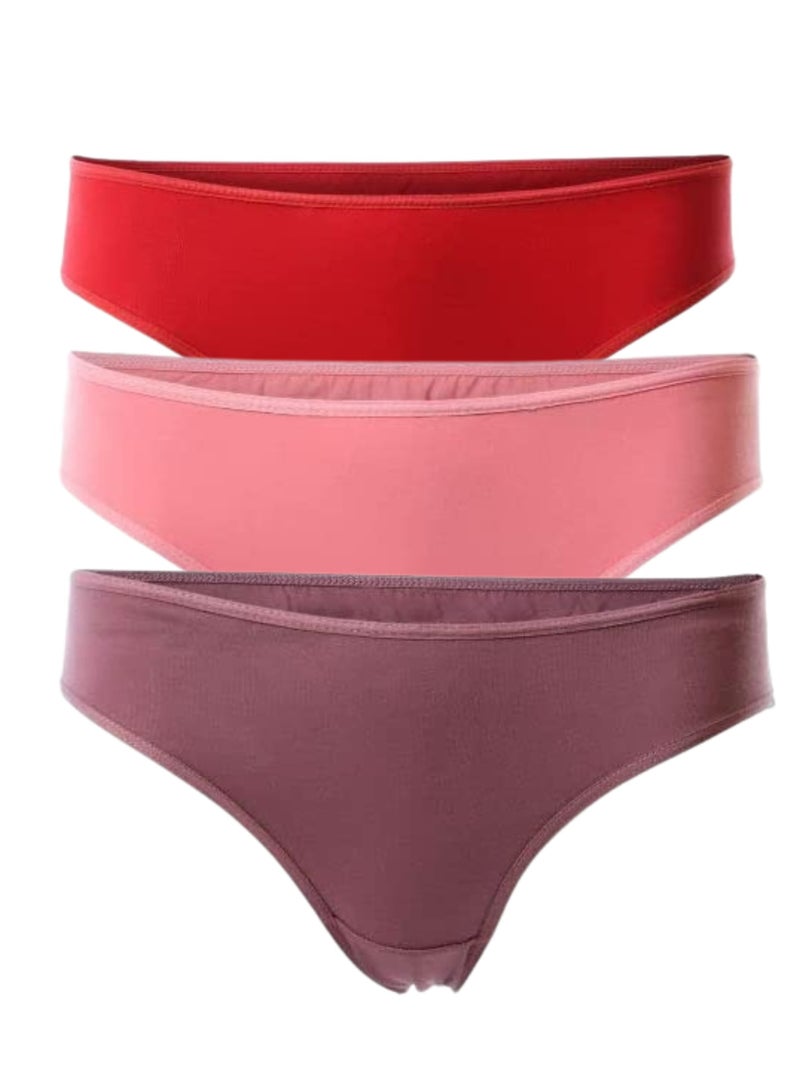 COTTONIL Pack of 6 Plain Cotton Bikini Panties Underwear for Women  - Image 2