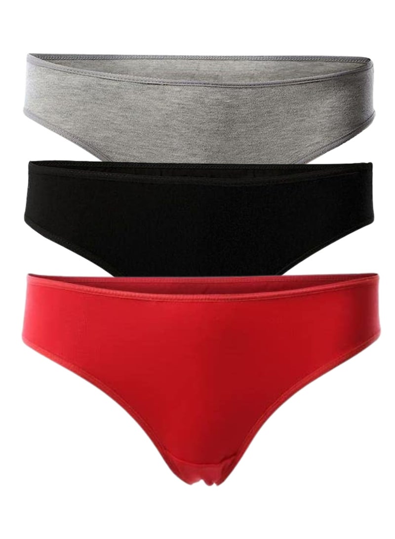 COTTONIL Pack of 6 Plain Cotton Bikini Panties Underwear for Women  - Image 3