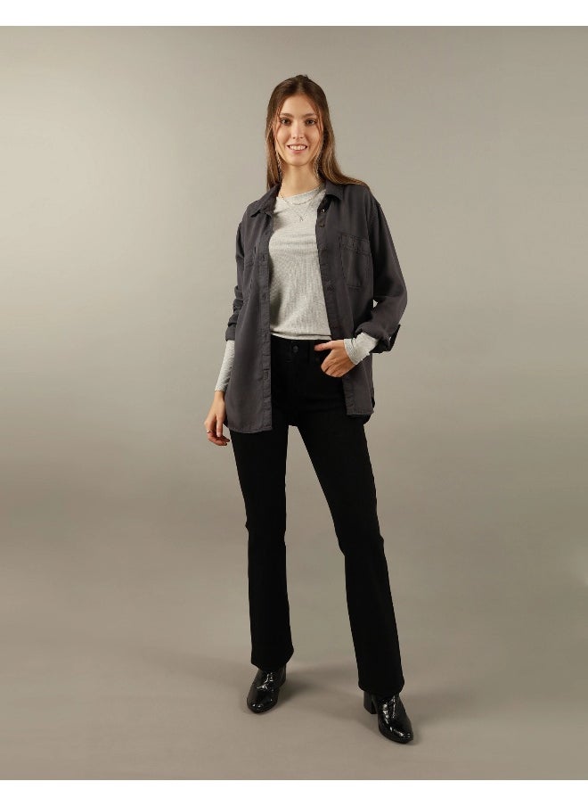 American Eagle - قميص AE بأكمام طويلة وأزرار - Image 1