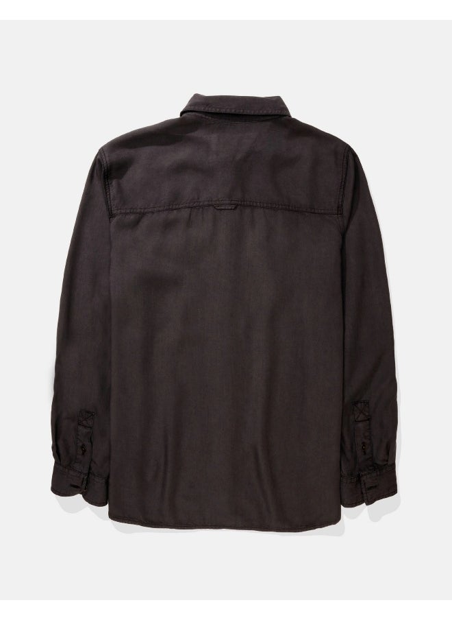 American Eagle - قميص AE بأكمام طويلة وأزرار - Image 1