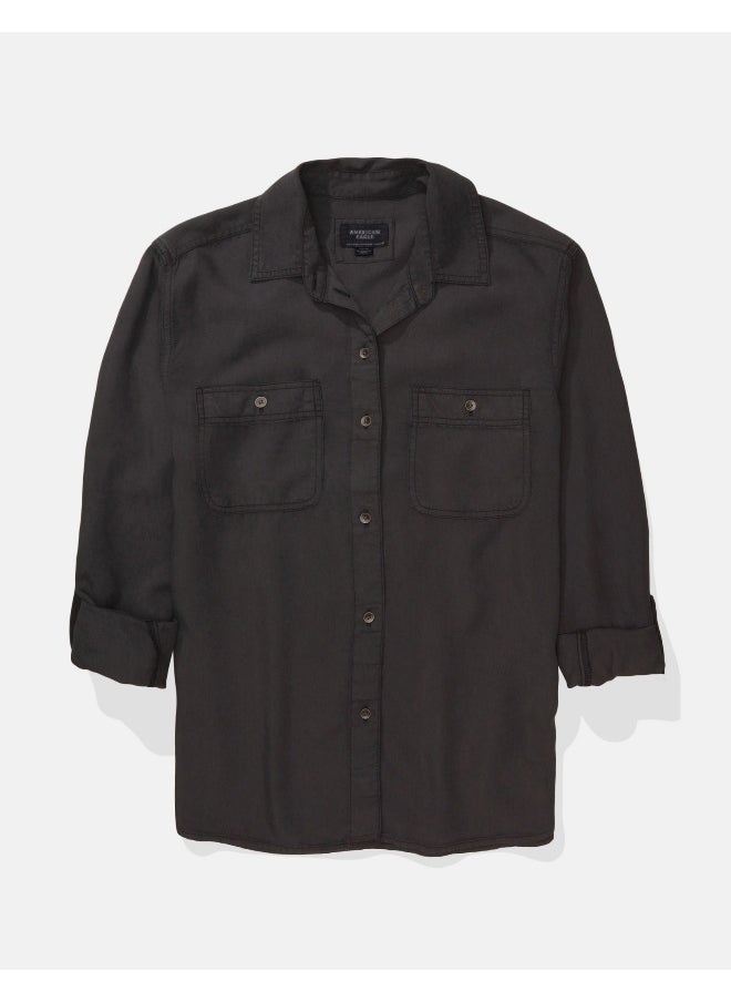 American Eagle - قميص AE بأكمام طويلة وأزرار - Image 1