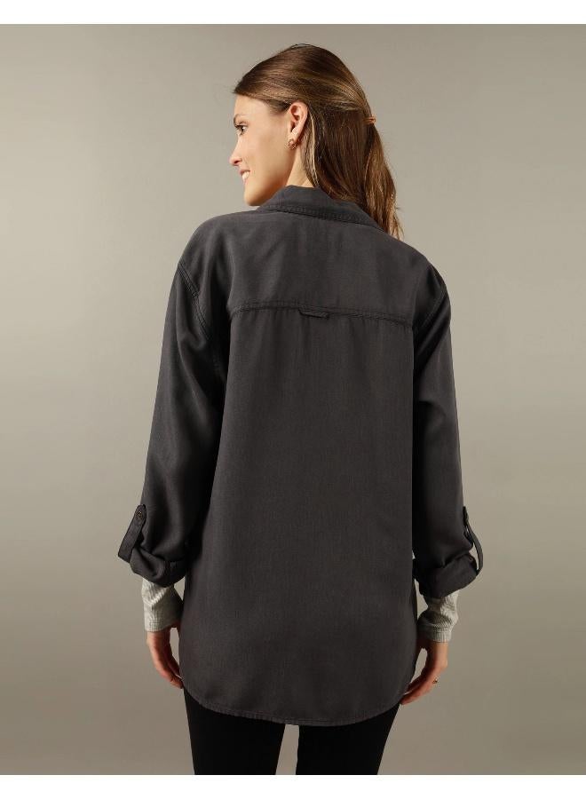 American Eagle AE Long-Sleeve Button-Up Shirt - Image 4