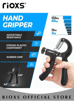 RIOXS 5 Sets Hand Grip Trainer Sets Training Hand Strength Forearm Grip Adjustable Finger Stretcher Sets for Men Women  - Image 2