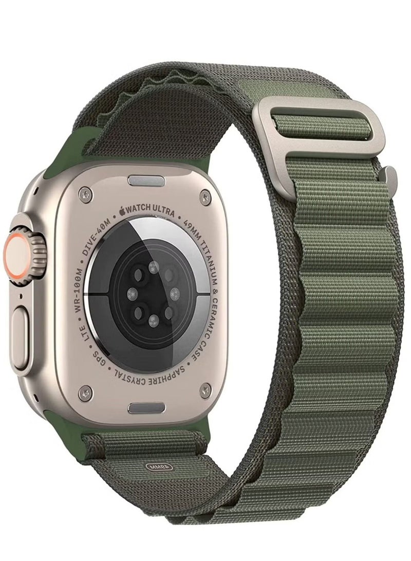 vesus Watch Ultra Straps Women Men Two Textile Layers Woven Loop Titanium G hook Sport Band for watch Series 8/7/6/5/4/3/2/1/SE,Starlight,44/45/49mm - Image 1