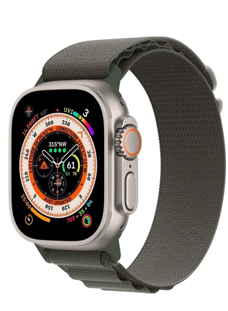 vesus Watch Ultra Straps Women Men Two Textile Layers Woven Loop Titanium G hook Sport Band for watch Series 8/7/6/5/4/3/2/1/SE,Starlight,44/45/49mm - Image 2