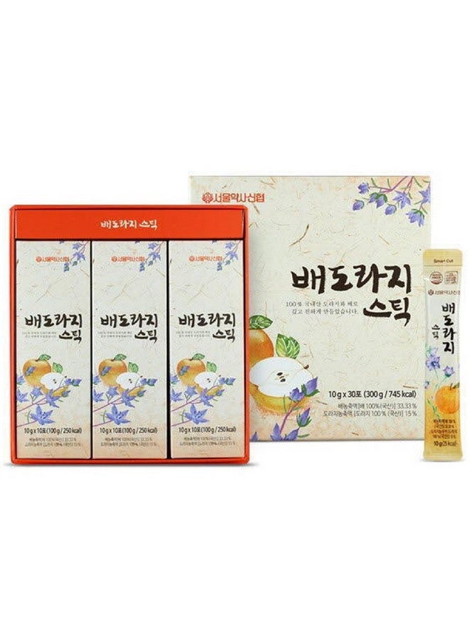GASHINA STORY Korean Bellflower Root Pear Extract Liquid Concentrate - Balloon Flower Root 10g x 30 Sticks (Premium Pack), Natural Pear Juice, All-Natural Doraji 배도라지청 - 100% Korean Ingredients, 1 Month Supply - Image 1