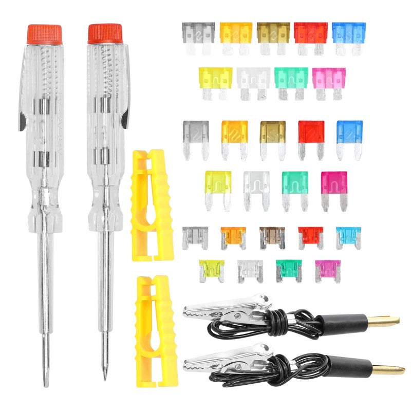Car Fuse Assortment Kit 120Pcs 3 Sizes 2A-35A with 2 Circuit Testers - Aluminum Fuses for Car Truck SUV RV Marine Boat - Image 3