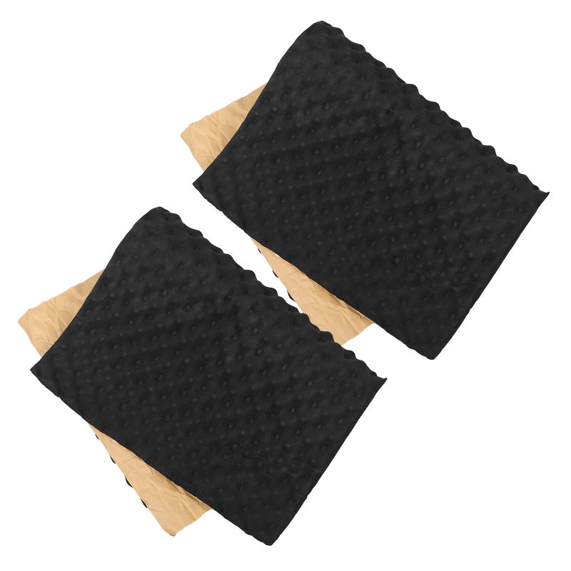 2pcs Car Sound Deadening Mat - Black Mat Automotive Soundproofing Noise Insulation Pad For Car Doors And Hood 31x19 Inch - Image 1
