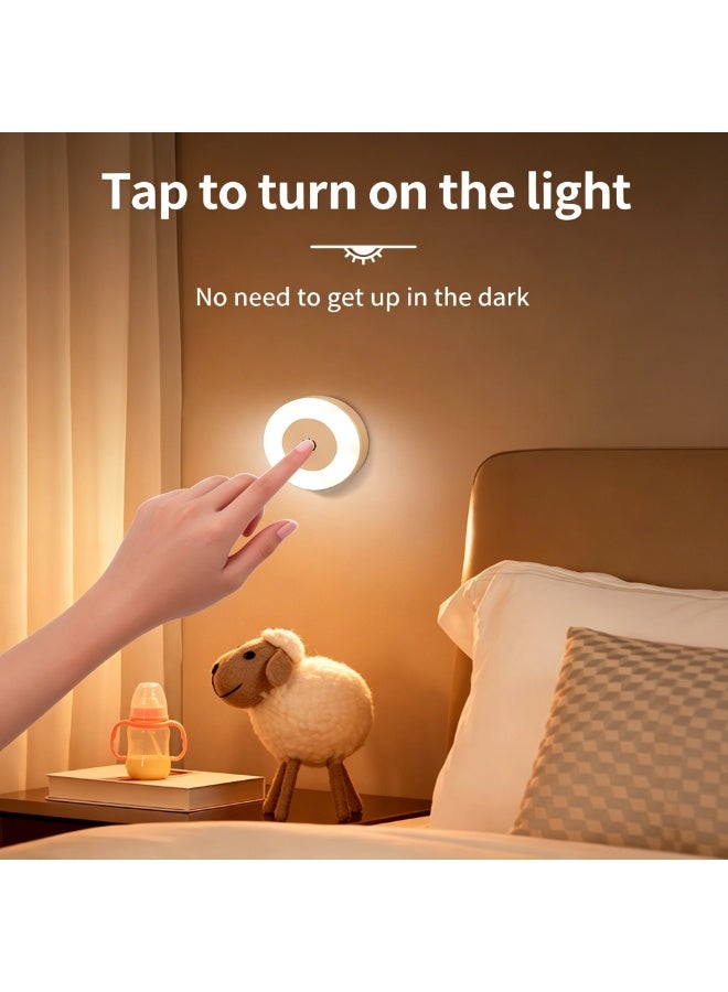 Aido Touch-sensitive rechargeable LED night light, baby night light, touch-sensitive, nursing and sleep aid bed light, 3 color modes (white light, warm light, cool light), adjustable brightness, night light. - Image 5