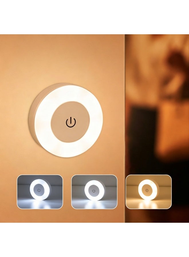 Aido Touch-sensitive rechargeable LED night light, baby night light, touch-sensitive, nursing and sleep aid bed light, 3 color modes (white light, warm light, cool light), adjustable brightness, night light. - Image 1