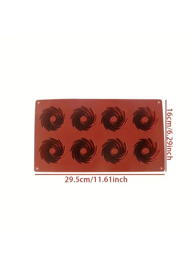 8 Cavity Silicone Spiral Mold for Chocolate Cakes Jellies Nonstick Flexible Baking - Image 3