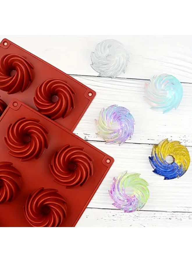 8 Cavity Silicone Spiral Mold for Chocolate Cakes Jellies Nonstick Flexible Baking - Image 4