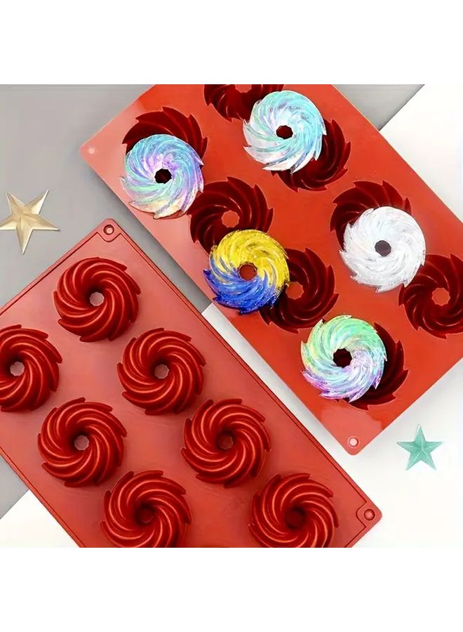 8 Cavity Silicone Spiral Mold for Chocolate Cakes Jellies Nonstick Flexible Baking - Image 5