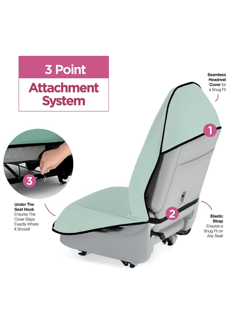 SOLARAE Waterproof Sweating Car Seat Covers, Universal Fit Non-Slip Car Seat Protector for Post Gym Workout, Running, Swimming, Beach, Hiking, Fitness, Pets, and Water Sports, Mint Green - 1Pcs - Image 3
