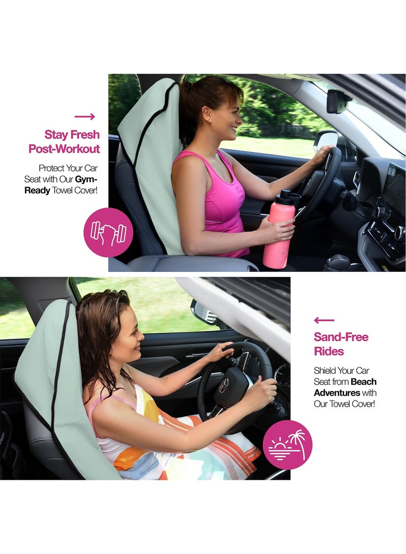 SOLARAE Waterproof Sweating Car Seat Covers, Universal Fit Non-Slip Car Seat Protector for Post Gym Workout, Running, Swimming, Beach, Hiking, Fitness, Pets, and Water Sports, Mint Green - 1Pcs - Image 2