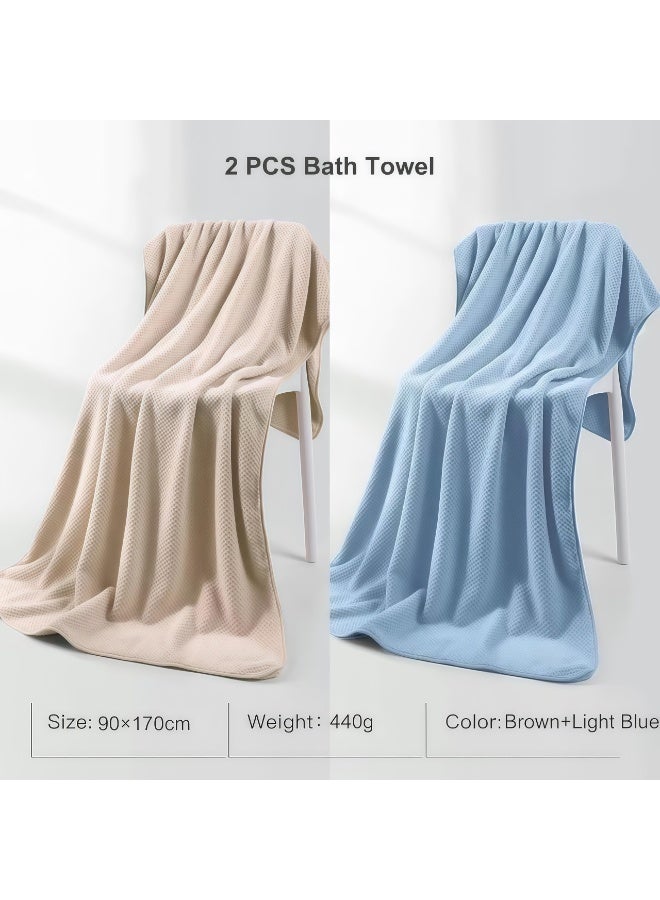 Microfiber Bath Towels, 90 x 170 cm, Set of 2, Super Soft, Highly Absorbent, Quick-Dry, Multipurpose Use Towel - Image 2