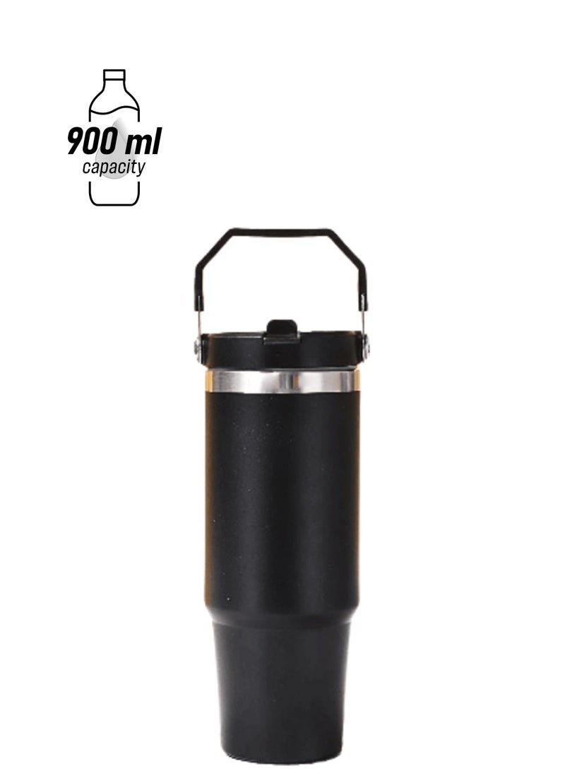 ELTRAZONE 900ml Stainless Steel Leak-Proof Travel Tumbler Mug – Double Wall Vacuum Insulated Sipper Bottle with Straw & Lid, Ideal for Car, Office, Travel & Gym - Image 1