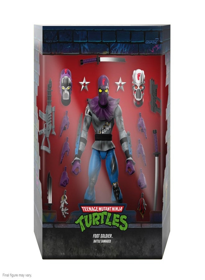Super7 ULTIMATES! Teenage Mutant Ninja Turtles Foot Soldier (Battle Damaged) - 7" TMNT Action Figure with Accessories Classic Cartoon Collectibles and Retro Toys - Image 2