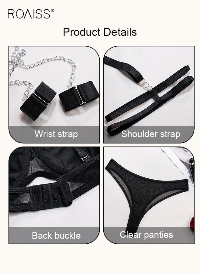 roaiss Women's Decorative Strap Underwear Set, Adjustable Halter Strap Body Harness Outfit, Fashion Body Chain Decorative Inner Wear for Women - Image 2