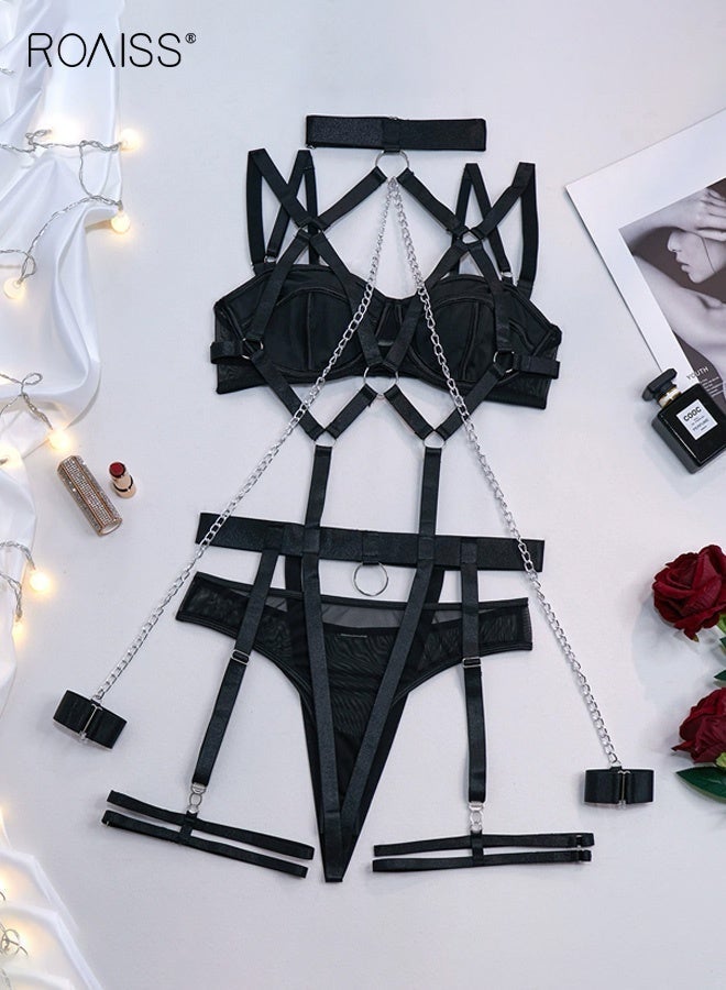 roaiss Women's Decorative Strap Underwear Set, Adjustable Halter Strap Body Harness Outfit, Fashion Body Chain Decorative Inner Wear for Women - Image 1