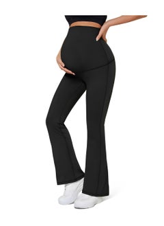 Maternity Flare Leggings Over The Belly - Buttery Soft Pregnancy Bell Bottom Pants for Lounge Yoga Casual, XXL