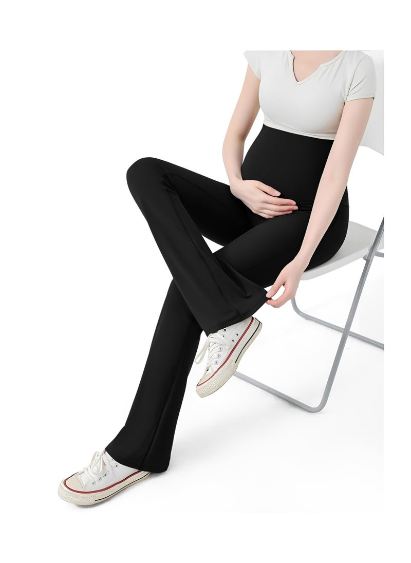 CMGTYYD - Maternity Flare Leggings Over The Belly - Buttery Soft Pregnancy Bell Bottom Pants for Lounge Yoga Casual, XXL - Image 1