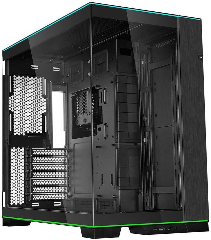 حالة لعب ألعاب Lian Li O11D EVO RGB E-ATX ذات غرفتين - شرائط إضاءة ARGB - مراوح تبريد بحجم يصل إلى 420 مم - إدارة الكابلات - ألواح زجاج مقواة في الأمام والجانبين - هيكل قابل للتحويل - اللون أسود - Image 1