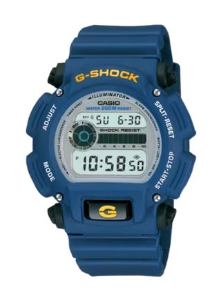 Casio G-SHOCK DW-9052-2VDR Men’s Digital Watch, Blue Resin Strap, Shock Resistant, 200M Water Resistant, Stopwatch, Countdown Timer, EL Backlight, Multi-Function Alarm