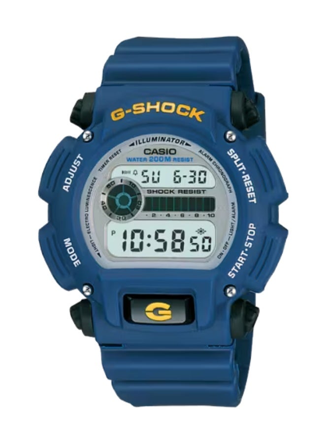 Casio G-SHOCK DW-9052-2VDR Men’s Digital Watch, Blue Resin Strap, Shock Resistant, 200M Water Resistant, Stopwatch, Countdown Timer, EL Backlight, Multi-Function Alarm
