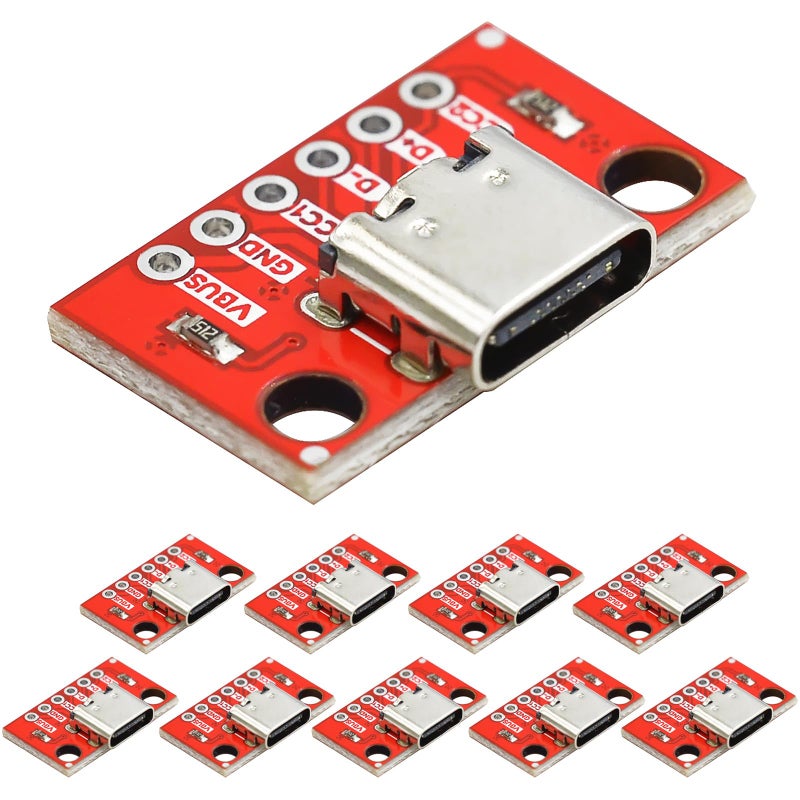 Cermant 10pcs Type C Breakout Board Serial Basic Breakout Female Connector Type 16P PCB Converter Board - Image 1