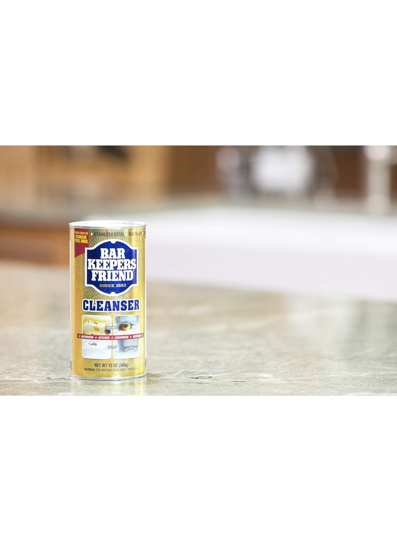 Bar Keepers Friend Powder Cleanser (12 oz - 4-pack) - Multipurpose Cleaner & Stain Remover - Bathroom, Kitchen & Outdoor Use - For Stainless Steel, Aluminum, Brass, Ceramic, Porcelain, Bronze and More - Image 2