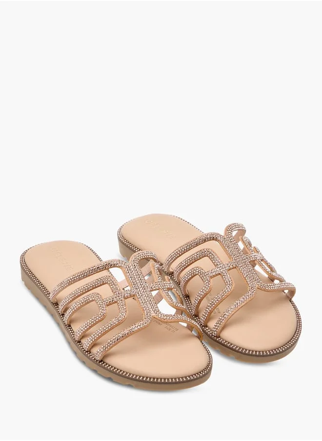 سيليست Girl's Embellished Slip-On Sandals