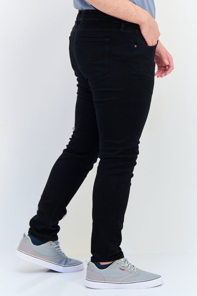 Celio Men Slim Fit Solid Stretchable Straight Leg Jeans, Black - Image 2