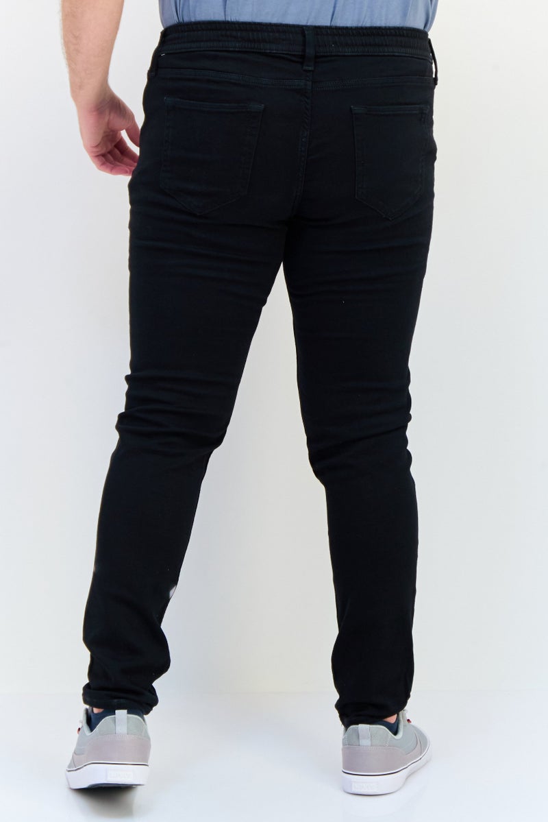 Celio Men Slim Fit Solid Stretchable Straight Leg Jeans, Black - Image 3