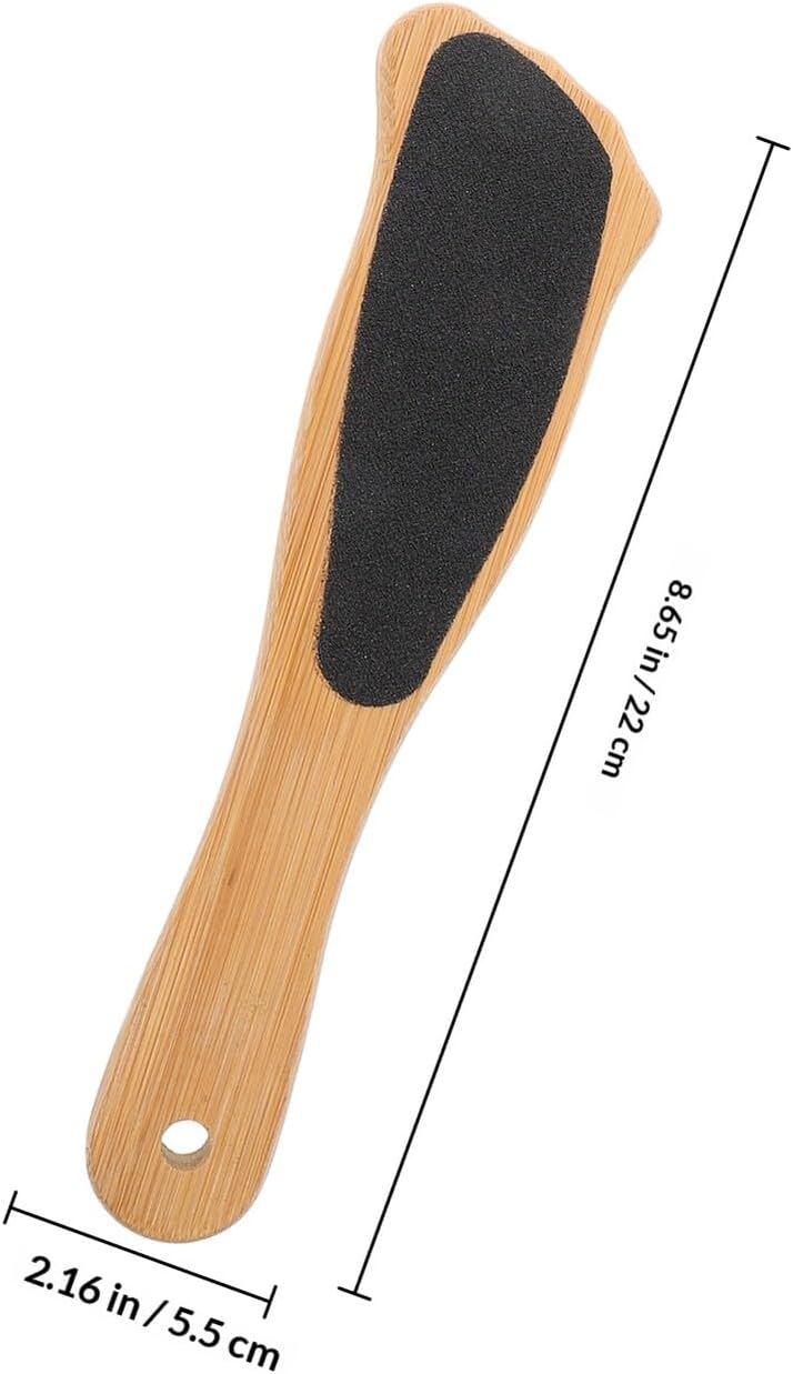 Dual-Sided Foot Scrubber with Wood Handle, Pedicure Callus Remover for Cracked Heels, Foot File for Dead Skin Exfoliation, Professional Nail Salon and Home Use - Image 2