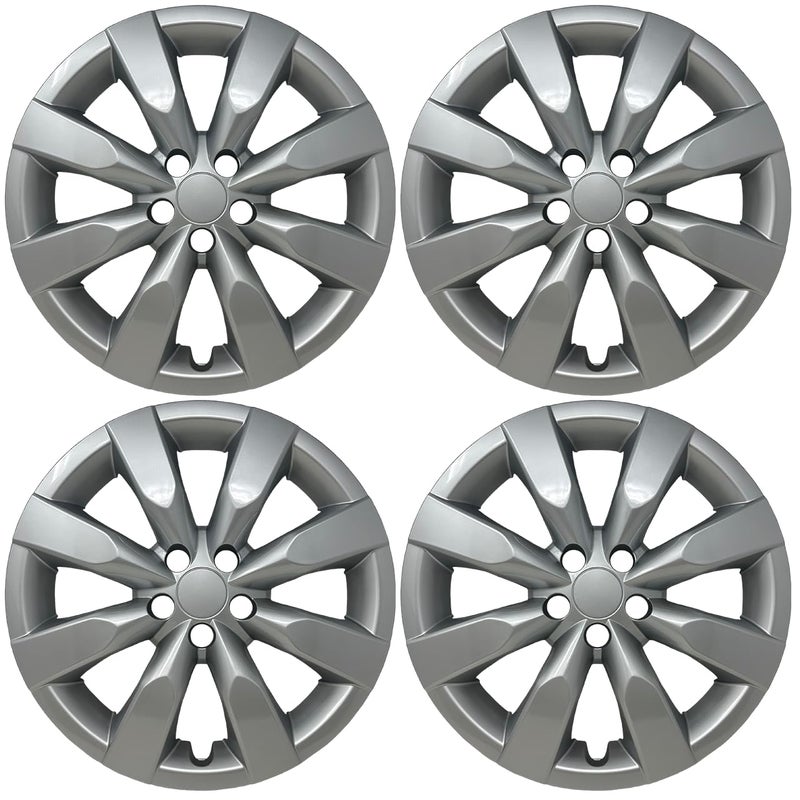 HubStar Replacement for Toyota Corolla 2014-2025 Hubcap, Premium Quality Sturdy 16-inch Silver Wheel Cover (4 Pieces) - Image 1